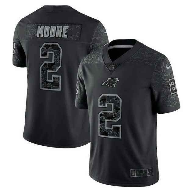 mens nike dj moore black carolina panthers rflctv limited jersey